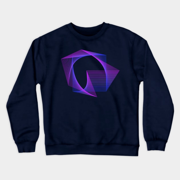 Abstract Geometry Square Line Art Neon Colors Crewneck Sweatshirt by ddtk